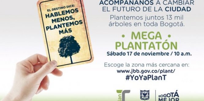 Administración Peñalosa invita a los bogotanos a participar en ‘Megaplantatón’ de árboles en la ciudad